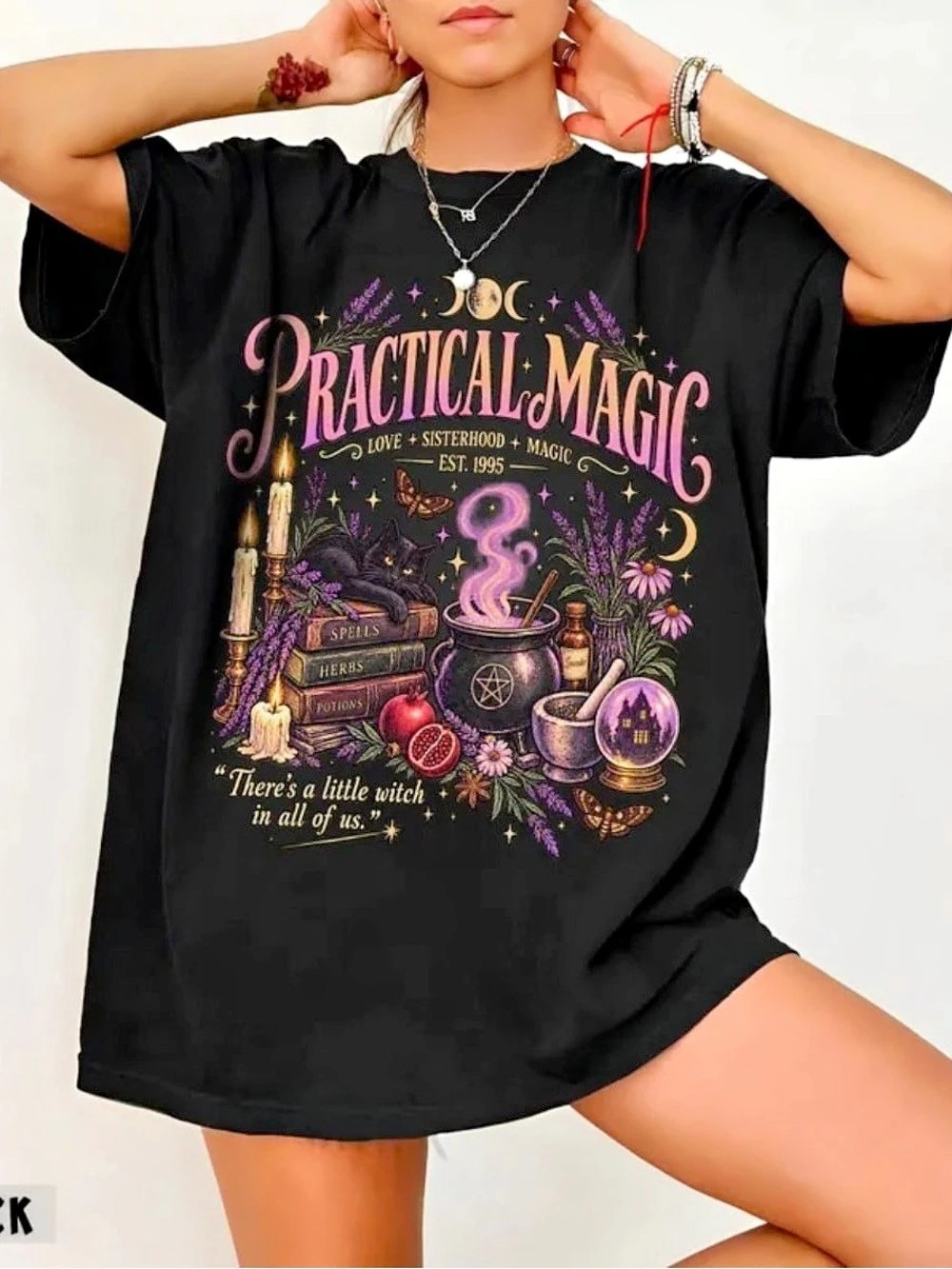 Practical Magic Graphic T-shirt, Retro Black Tee